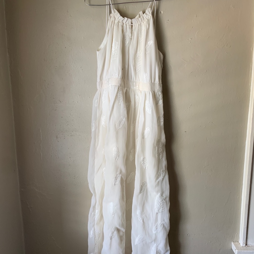 NWOT Q&A leaf embroidered dress - XS